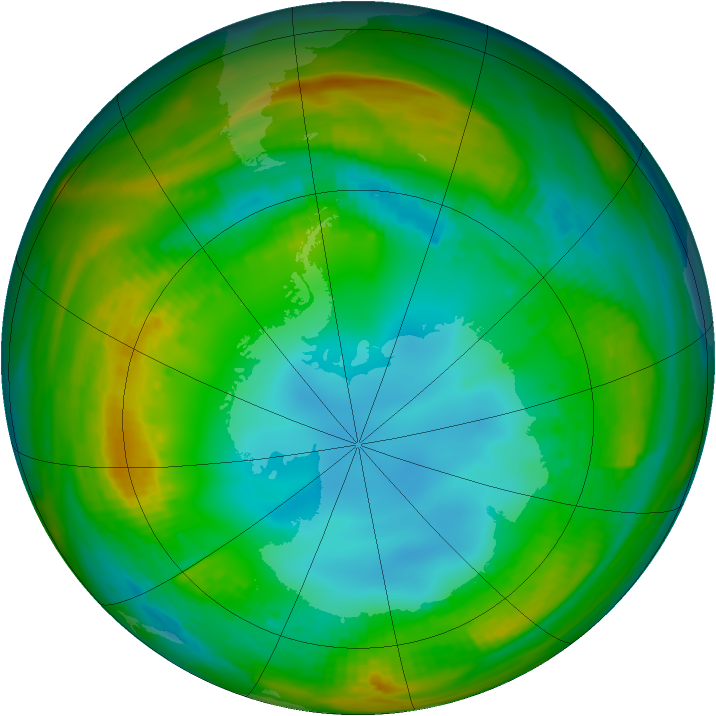 Antarctic ozone map for 30 July 1983